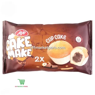 کیک روغنی وانیل دوقلو با مغز شکلات مزمز وزن ۵۲ گرمی